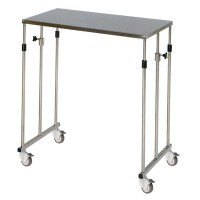 Auxiliary table for instruments made of Pasteur stainless steel with manual elevation